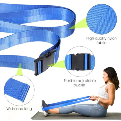 Physical Therapy Strap, Extremity Mobilization Belt, Manual Traction Strap, Adjustable Stretch Straps for Stretching Yoga Leg Shoulder Exercise - color: Blue