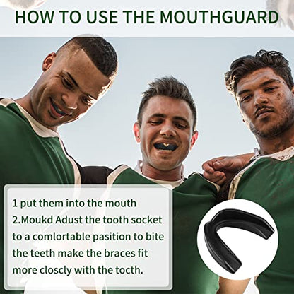Kathfly 50 Pcs Football Mouth Guards Bulk Sports Mouthpieces - color: Black, Clear