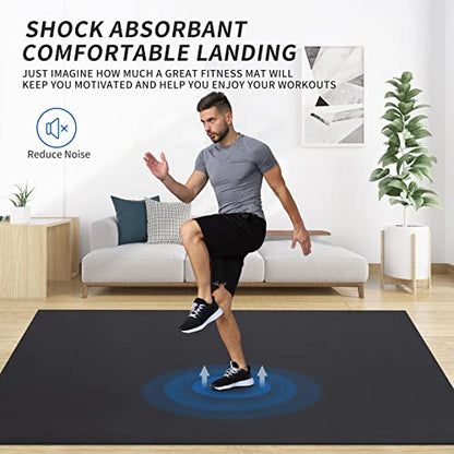 MRO Extra Large Exercise Mat 15'x6'/12'x6'/9'x6'(7mm) - color: Black, size: 6*15 FT