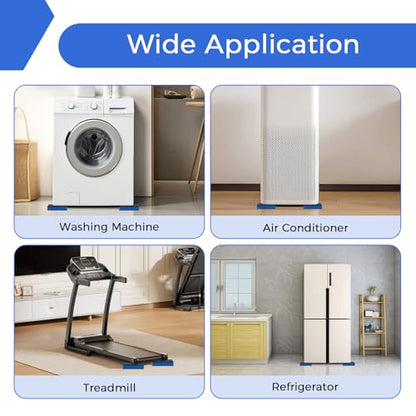 8Pcs Anti Vibration Pads 4'' X 4'' X 7/8" Sound Isolation Ribbed Rubber Mats with EVA Center, Heavy Duty Blue EVA Pad for Air Conditioner,Compressors,HVAC,Treadmills etc