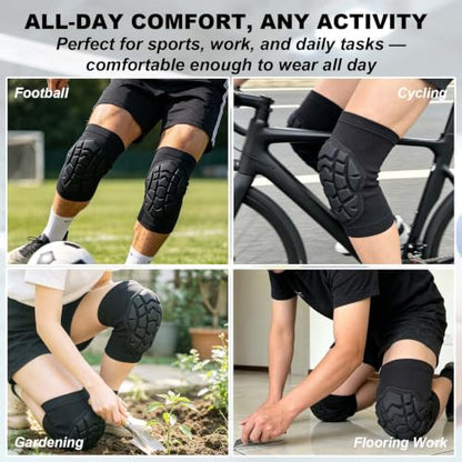 Volleyball Knee Pads for Women & Men Dancers, Flexible Cushion, Black M - size: Medium