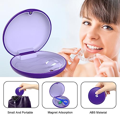 ARGOMAX Retainer Case with Silicone Inner & Magnetic Closure - color: Purple