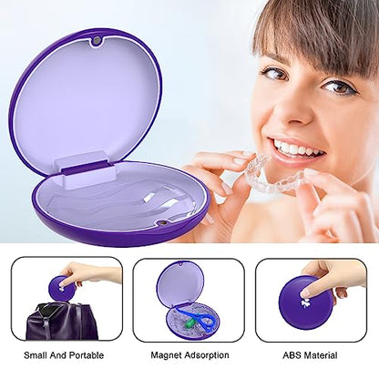 ARGOMAX Retainer Case with Silicone Inner & Magnetic Closure - color: Purple