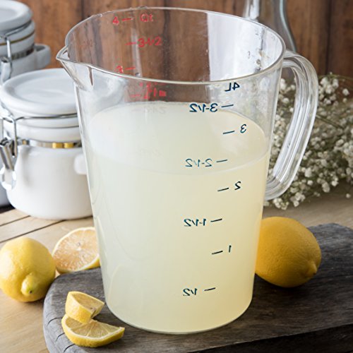 Carlisle FoodService Products 4314507 Commercial Plastic Measuring Cup, 1 Gallon, Clear