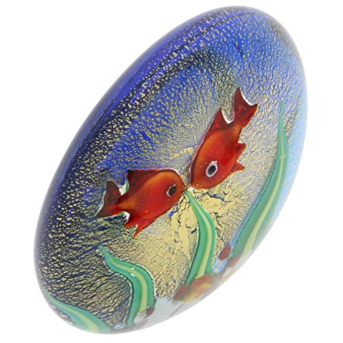 Glass Of Venice Murano Glass Aquarium With Goldfish and Sun
