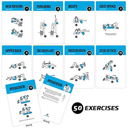Foam Roller Workout Cards, Instructional Fitness Deck for Women & Men, Beginner Fitness Guide to Training Exercises at Home or Gym - style: Foam Roller