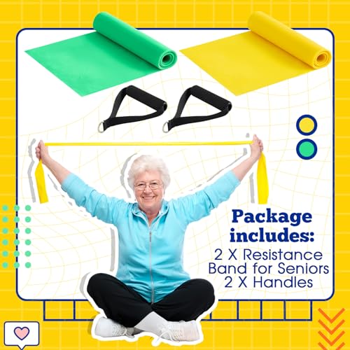 2 Pcs Resistance Band with Handles for Seniors - color: black