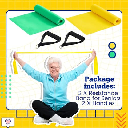 2 Pcs Resistance Band with Handles for Seniors - color: black