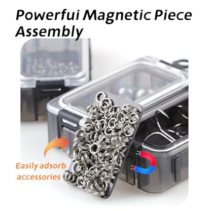 Tackle Box Organizer - 4PC Small Boxes with Magnetic & Waterproof Tackle Trays, Luminous Tackle Storage System, Portable Customizable Compartments for Fishing Gear Organization On-the-Go (Anglers)