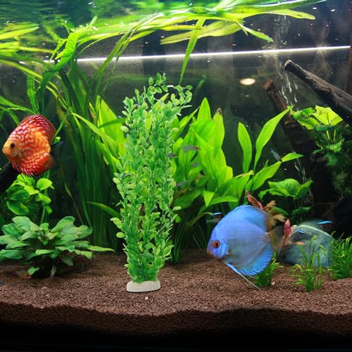 Aquarium Decoration,Plastic Plant Decoration for Aquarium Fish Tank 20Inch (Green)