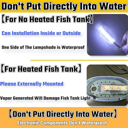 Small Fish Tank Light,LED Aquarium Light 0.6W 5V 2.4x0.8 Inch 1m USB Cable with Double Sided Tape, Small Aquarium Light Fish Tank Lamp for Small Aquarium or Office Desk Fish Tank