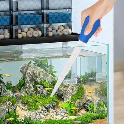 Water Changer for Fish Tank | 30ml Long Syringe Tube, Manual Liquid Dropper, PVC Construction | Easy Cleaning, Egg and Carat Transfer, Durable Lightweight Tool | Multifunctional Aquarium Feeder - color: Blue(28CM)