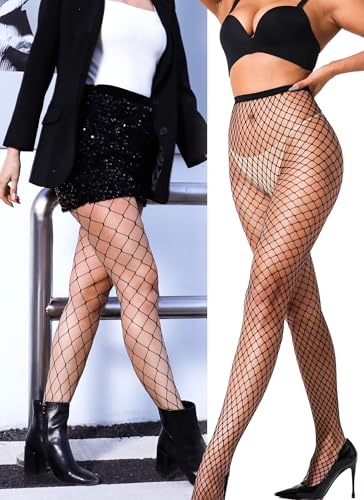 Fishnet Stockings Womens High Waist Fishnet Tights Mesh Stockings For Women - color: Black Lm Mesh