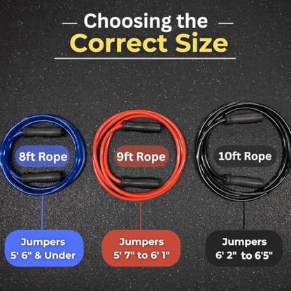 Elite Jumps Muay Thai 2.0 Weighted Jump Rope for MMA, 1.1 lbs, 8 ft - color: Blue