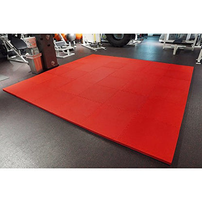 Meister X-Thick 1.5" Interlocking EVA Foam Mats - RD - 25 Tiles (100 Sqft) - color: Red, size: 25 Tiles (100 Sqft)