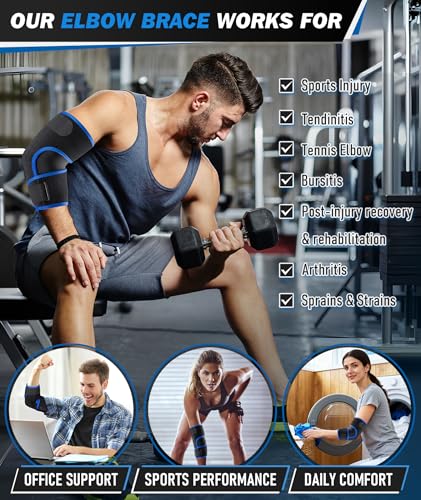 Elbow Brace for Tennis Elbow & Tendonitis,Golfer's Elbow Wraps