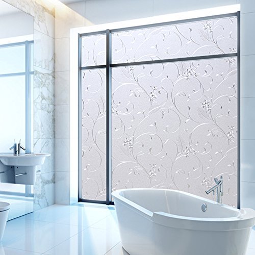 Window Privacy Film Static Cling Non-Adhesive Window Film Frosted Glass Bathroom Door Decoration Privacy Covering (17.7"x 78.7")