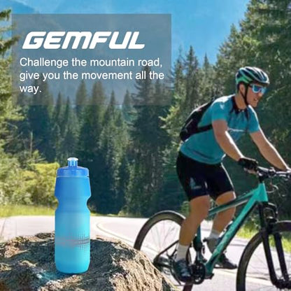 GEMFUL 2 Pack Bike Water Bottles 24oz Cycling Squeeze Set (Pink Blue+Grey) - color: Pink Blue+Grey