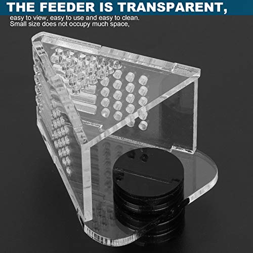 SUNGOOYUE Acrylic Magnetic Fish Feeding Device Transparent Shrimp Feeder with Tweezer Red V Shape Cone for Aquarium Live Frozen Food Feeding for Fish Tank Shrimp Keepers