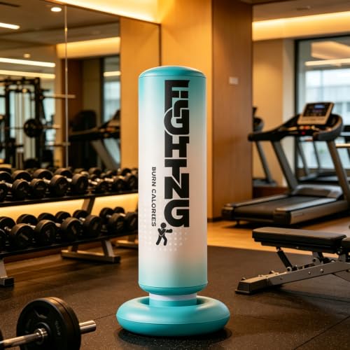 Inflatable Punching Bag for Adult, 59“ Heavy Duty Standing Boxing Bag with 4 inch Inflatable Foot Pump for Mixed Martial Arts, Muay Thai, Fitness Training