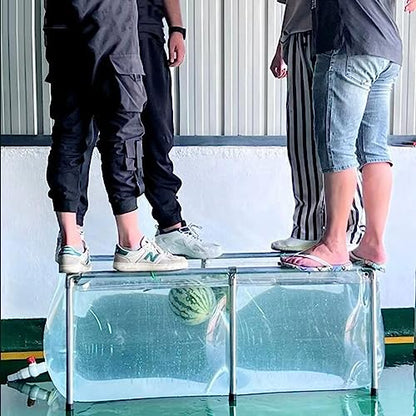 Transparent Fish Pond Thicken Canvas Pool, Above Ground Swimming Pool PVC Canvas with Steel Frame Ponds Fish Tank Koi Goldfish for Rain Barrel Water Collector (Color : Cle