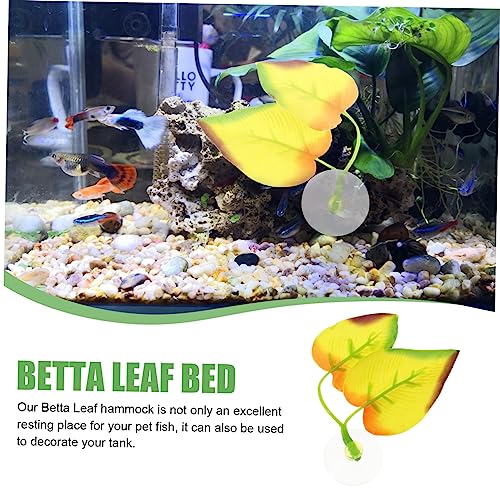 BESPORTBLE Fish Tank Decorative Betta Fish Leaf Pad Lightweight Resting Bed Lifelike Hideaway Aquarium Decoration to Rest and Play