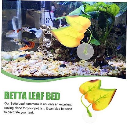 BESPORTBLE Fish Tank Decorative Betta Fish Leaf Pad Lightweight Resting Bed Lifelike Hideaway Aquarium Decoration to Rest and Play