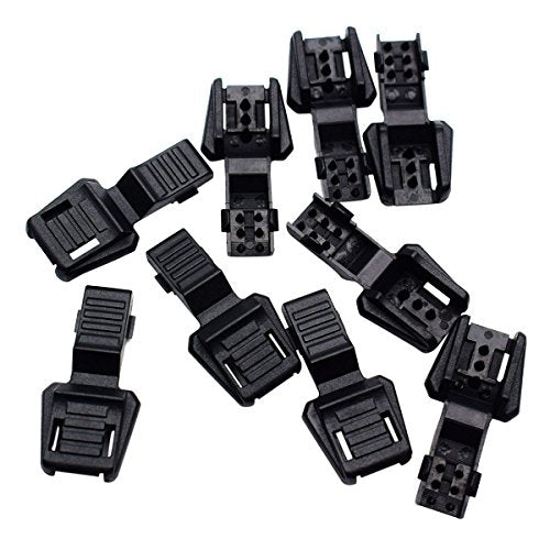25 Pack Black Zipper Pulls Cord Ends Plastic Zipcords Stopper