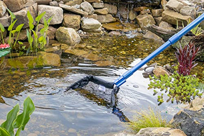 PondH2o Heavy Duty Pond Net 16 Inch (40cm) Head Size with 9 Ft (3 Metre) Telescopic Pole Built to Last for All Water Garden Jobs, for Pond Professionals Koi Fish Catching or Debris Skimming Net