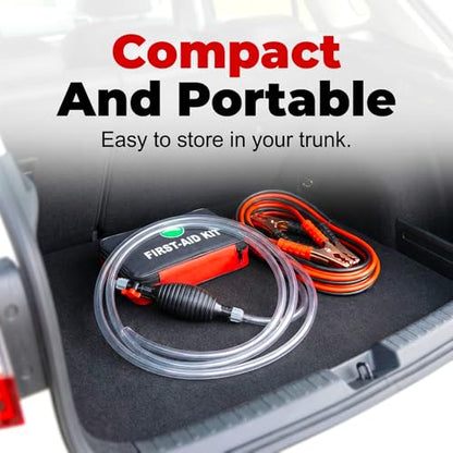 Multifunctional Liquid Siphon Pump with Self-contained Valve, 2026 New Hand Fuel Transfer Pump, Large Diameter Manual Fluid Extractor for Gasoline, Fuel, Diesel, Water, Fish Tank (With 1.5M Hose)