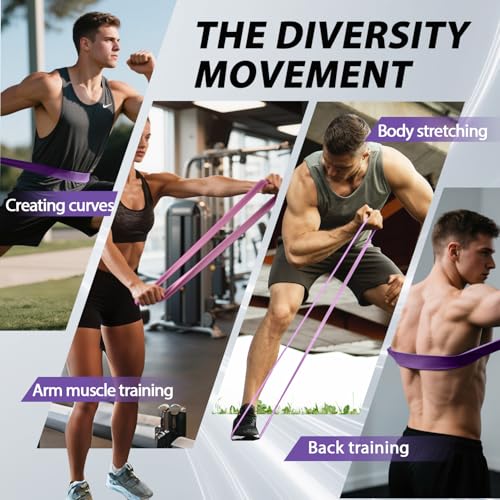 Resistance Bands for Pull Up Assist, Stretch Bands & Exercise Workout Set - color: 15-125LBS PURPLE+Mini Bands