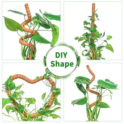 2 Pack 28 Inch Moss Pole Monstera Plant Support, Coir Moss Poles for Climbing Indoor Plants, Bendable Plant Stake Trellis for Potted Plant, Pothos, Philodendron - size: 2 Pack ( 28-Inch)