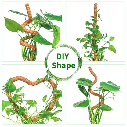 2 Pack 28 Inch Moss Pole Monstera Plant Support, Coir Moss Poles for Climbing Indoor Plants, Bendable Plant Stake Trellis for Potted Plant, Pothos, Philodendron - size: 2 Pack ( 28-Inch)
