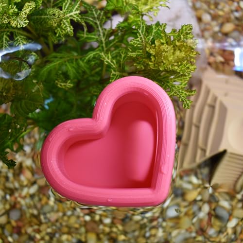 Heart Shaped Floating Fish Feeder, Floating Feeding Station, Aquarium Feeding Bowl, Unique Heart Shape Design, 3.3 x 2.7 x 1.8 Inches,