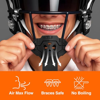 SLEEFS X Football Mouthguard with Strap for High-Impact Shock Protection - color: Black With Logo