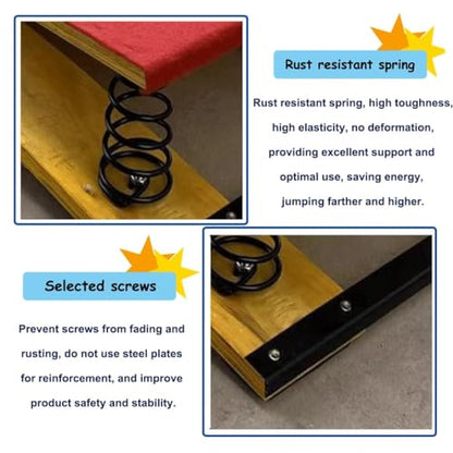 Children's Gymnastics Springboard, Vault Training Elastic Board, Children's Beginner Springboard, Steel Spring and Jumping Mat, Arc Jumping Bridge/Vault Equipment