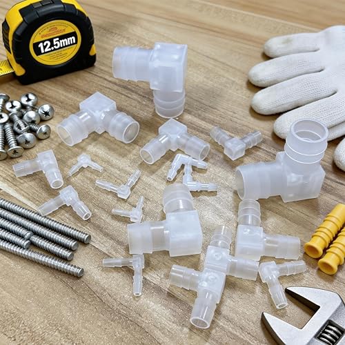 5/32" Hose Barb 90 Degree Elbow L Fitting, Plastic 2 Way Equal Barbed Joint Splicer Mender Union Adapter Hose Fitting (Pack of 5) - size: 5/32" (5Pcs)