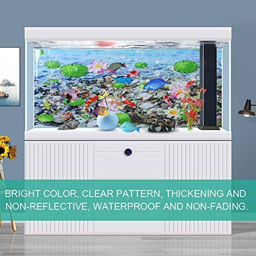 Fish Tank Aquarium Background Backdrop Adhesive Decor Paper, PVC Non - Reflective Sticker with Glue Backing, 122 x 50 cm for Freshwater and Saltwater Tanks