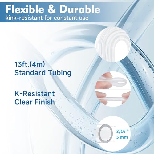 13 Feet Aquarium Airline Tubing Kit with Air Stones, Check Valves, Suction Cups & Connectors – Complete Air Pump Accessories for Fish Tank Aeration