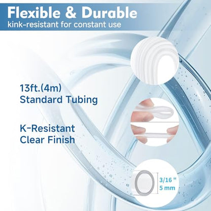 13 Feet Aquarium Airline Tubing Kit with Air Stones, Check Valves, Suction Cups & Connectors – Complete Air Pump Accessories for Fish Tank Aeration