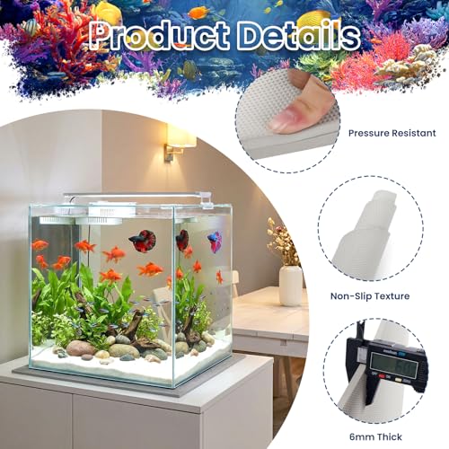 Aquarium Leveling Mat, 24 x 24 Inch, Gray | 6mm Thick, Non-Slip, Shockproof, Waterproof, Easy to Cut - color: Gray, size: 24 x 24in