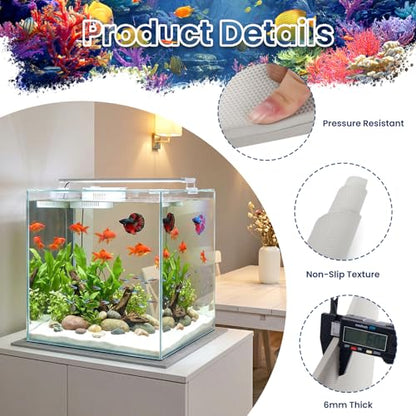 Aquarium Leveling Mat, 24 x 24 Inch, Gray | 6mm Thick, Non-Slip, Shockproof, Waterproof, Easy to Cut - color: Gray, size: 24 x 24in