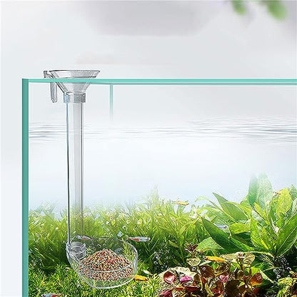 1 Set Aquarium Acrylic Feeding Tube Bowl Aquarium Shrimp Fishtank Acrylic Feeding Tools Anti-Drift Feeding Feeder - size: 35cm