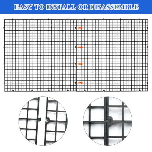 Supkiir 14pcs Aquarium Fish Tank Divider, Plastic Grate Isolation Board Partition, Black Aquarium Filter Bottom Tray Egg Crate Light Diffuser Grid Panel