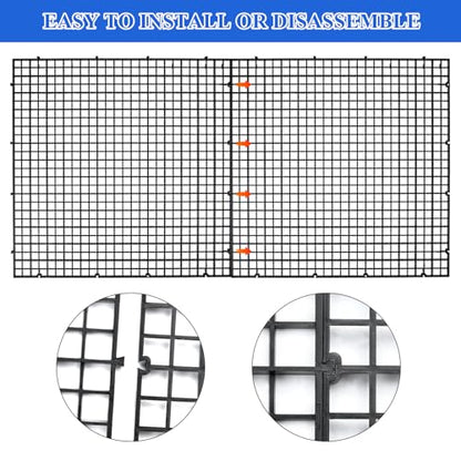 Supkiir 14pcs Aquarium Fish Tank Divider, Plastic Grate Isolation Board Partition, Black Aquarium Filter Bottom Tray Egg Crate Light Diffuser Grid Panel