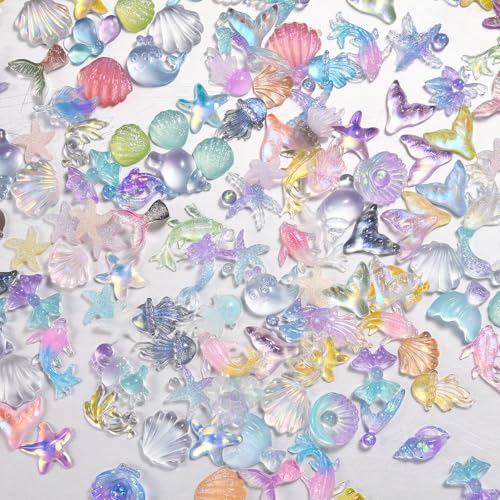 300Pcs Ocean Mini Resin Animals, Sea Figures to Hide, Bulk Tiny Animal Figurines, Mini Fish & Shells for DIY Crafts, Fairy Garden, Dollhouse & Aquarium