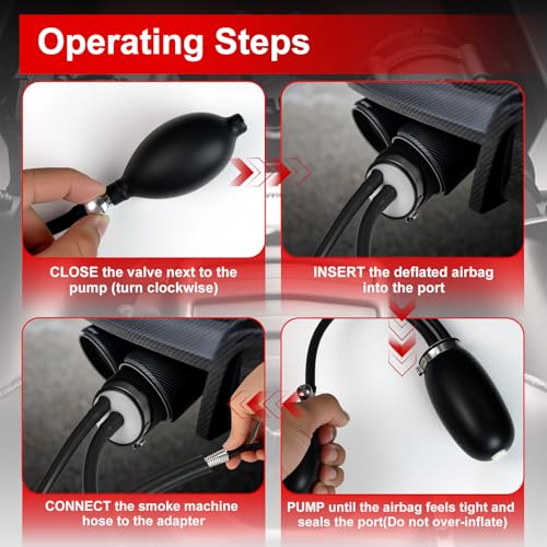 Universal Easy Intake Adapter for Smoke Machine, Inflatable Bladder for Leak Detection, Replaceable Air Bladder Kit