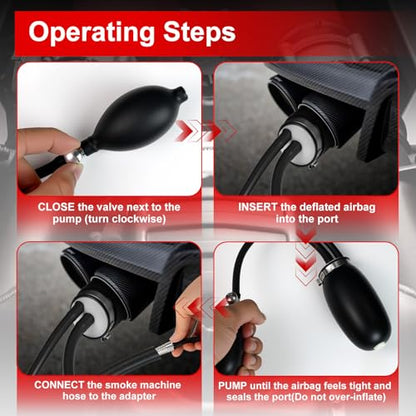 Universal Easy Intake Adapter for Smoke Machine, Inflatable Bladder for Leak Detection, Replaceable Air Bladder Kit