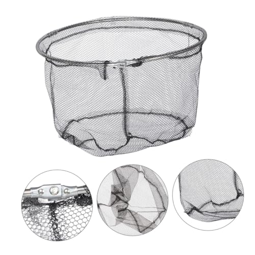 PRETYZOOM 4pcs Foldable Fishing Landing Net Heads 40cm Stainless Steel Frame Replacement Mesh Bags for Freshwater and Saltwater Trout Fishing