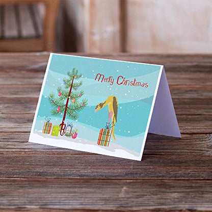 Caroline's Treasures CK4480GCA7P Jibso Canary Merry Christmas Greeting Cards and Envelopes Pack of 8 Blank Cards with Envelopes Whimsical A7 Size 5x7 Blank Note Cards - style: Birds - Jibso Canary
